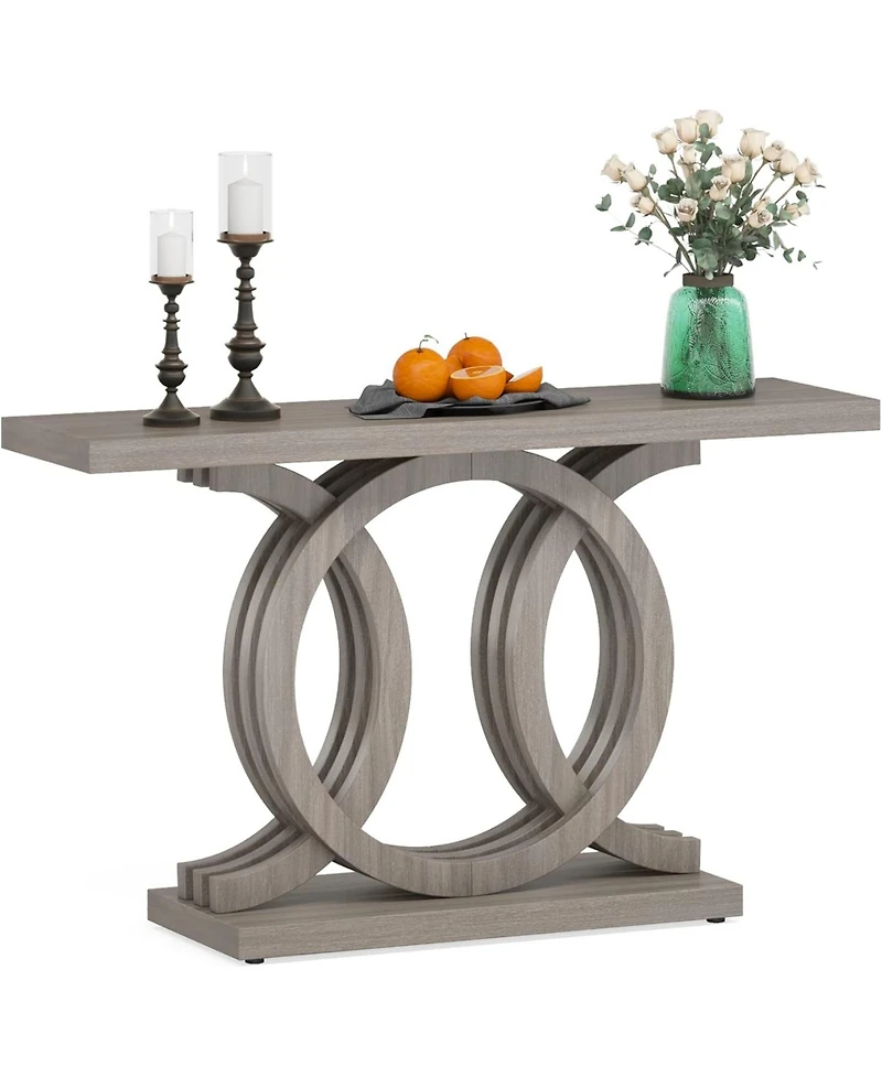 Tribesigns 55 inches Console Table with Unique Base, Farmhouse Hallway Table, Wooden Entryway Modern Sofa for Living Room, Long Ac