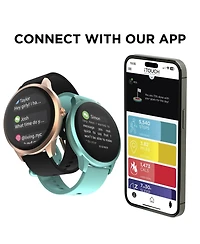 iTouch Sport 4 Unisex Rose Gold-Tone Mesh Bracelet Smartwatch 43.2mm