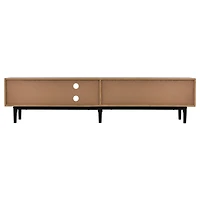 Streamdale Modern Media Console with Open Shelves, Led Light, and Drop-Down Door