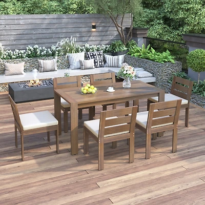 Streamdale 7-Piece Acacia Wood Outdoor Dining Set Comfort, Style, and Durability