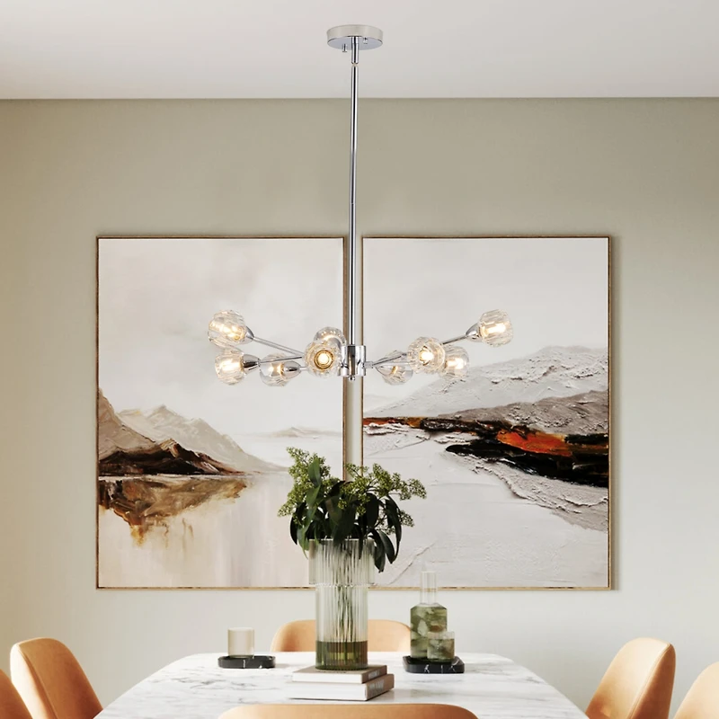 Streamdale Modern Chrome Chandelier 9-Light Fixtures for Multiple Rooms