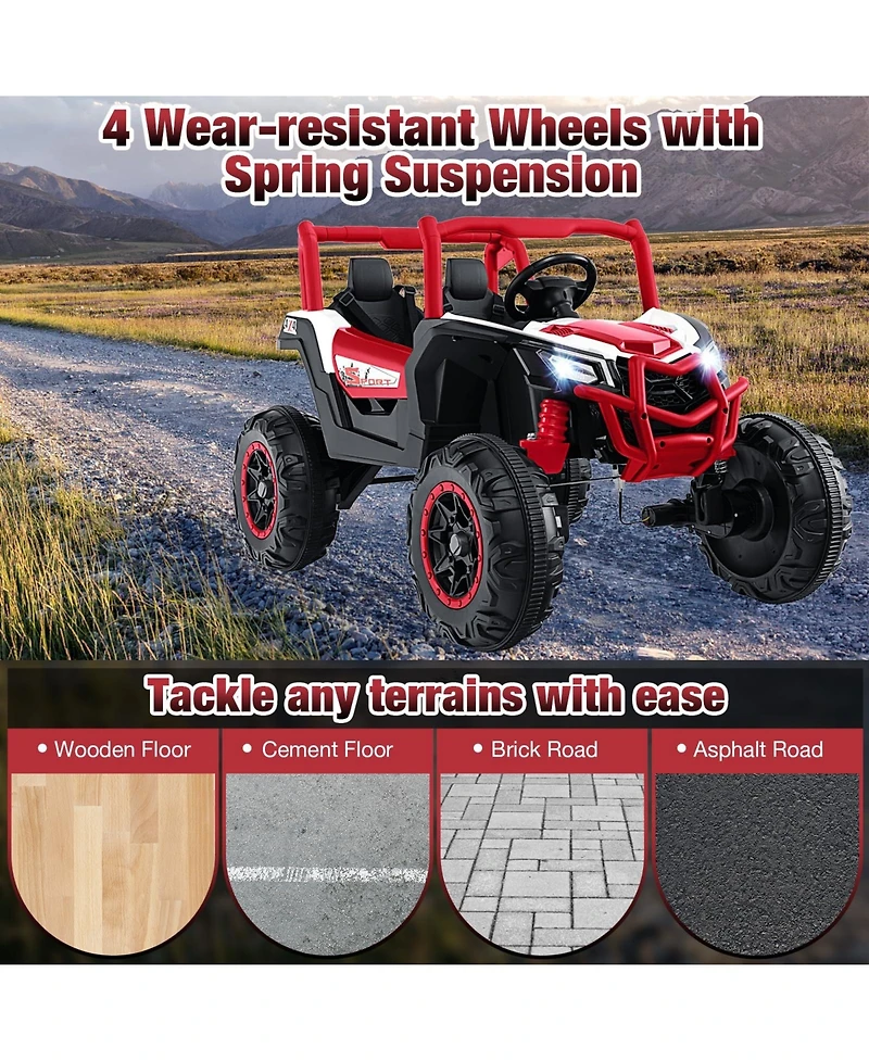 2-Seater Kids Ride on Utv with 2.4G Remote Control for over 3 Years Old Children-Red