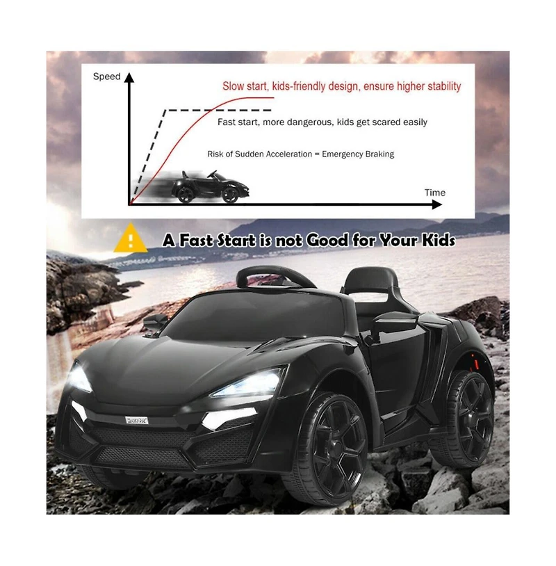 Vebreda 12V 2.4G Rc Electric Vehicle with Lights-Red