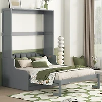 Streamdale Queen Size Murphy Bed Wall Bed with Cushion,Gray