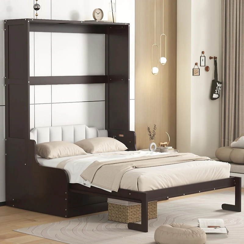 Streamdale Queen Murphy Bed Wall with Cushion,Gray