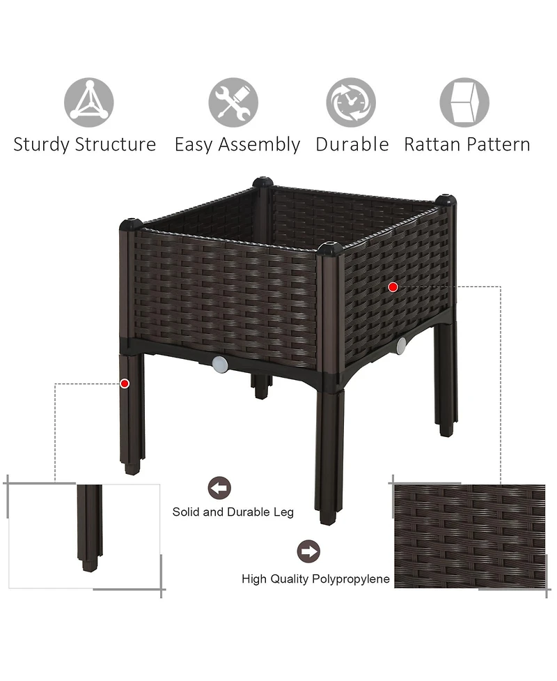 Elevated Self-Watering Raised Garden Bed for Plants & Veggies