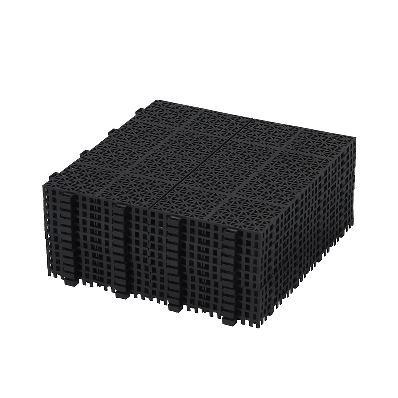 Streamdale Furniture Black Interlocking Deck Tiles Waterproof, Strong, All-Weather