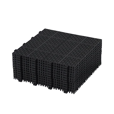 Streamdale Furniture Black Interlocking Deck Tiles Waterproof, Strong, All-Weather