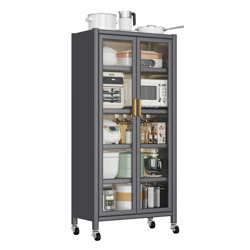 Streamdale Open-Door Kitchen Shelves | Multilevel Microwave Cabinet Storage