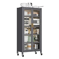 Streamdale Open-Door Kitchen Shelves | Multilevel Microwave Cabinet Storage