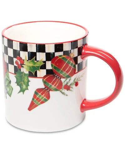 MacKenzie-Childs Deck the Halls Mugs, Set of 4