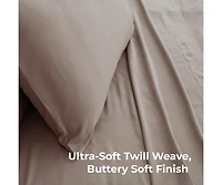Cariloha Classic 2-Piece Twill Pillowcase Set | Beach Linen | King | Viscose Material | Allergy Resistant, Thermal-Regulating & Extra soft