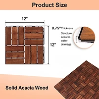 Simplie Fun Acacia Interlocking Deck Tiles, 20 Pack 12"x12