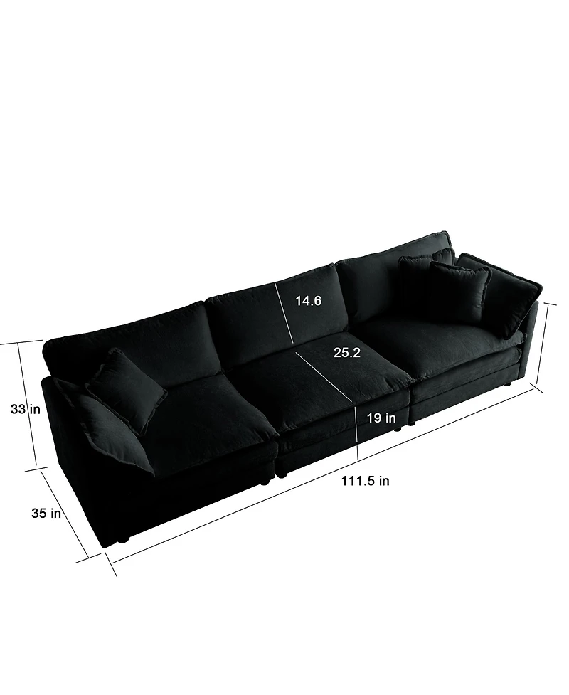 Streamdale Furniture Comfy Modular L-Shaped Sofa with Ottoman
