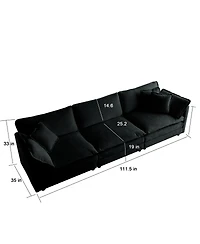 Streamdale Furniture Comfy Modular L-Shaped Sofa with Ottoman