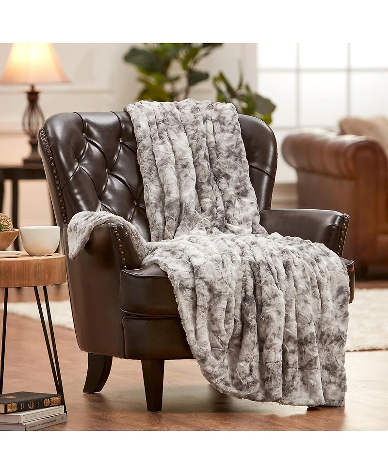 Chanasya Premium Double Sided Oversized Faux Fur Wolf Soft Throw Blanket