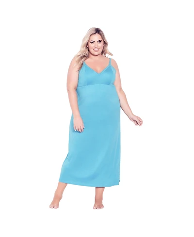 Avenue Plus Size Lace Trim Maxi Sleep Dress