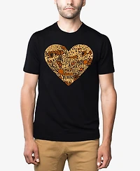La Pop Art Men's Thanksgiving Heart Premium Blend Word T-Shirt