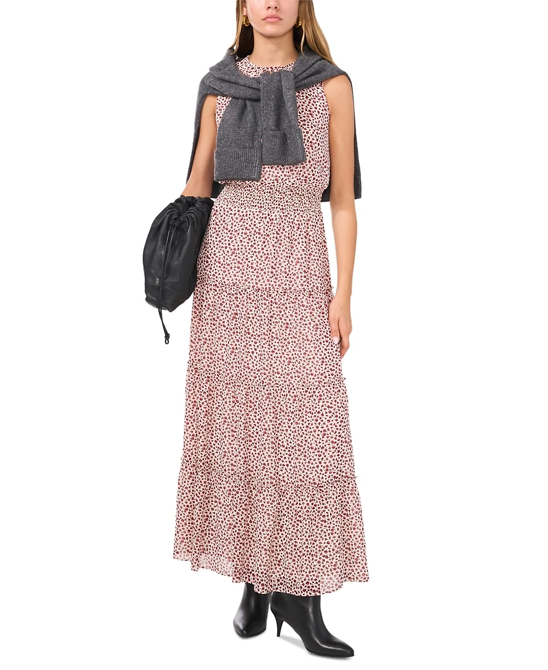1.state Women's Sleeveless Split-Neck Maxi Dress