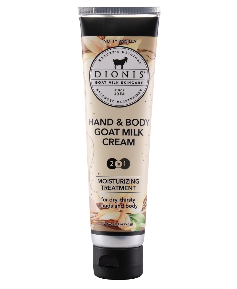 Dionis Nutty Vanilla Hand Body Goat Milk Cream, 3.3 oz