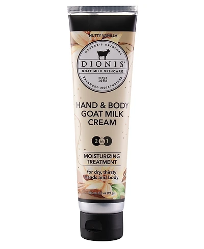 Dionis Nutty Vanilla Hand Body Goat Milk Cream, 3.3 oz