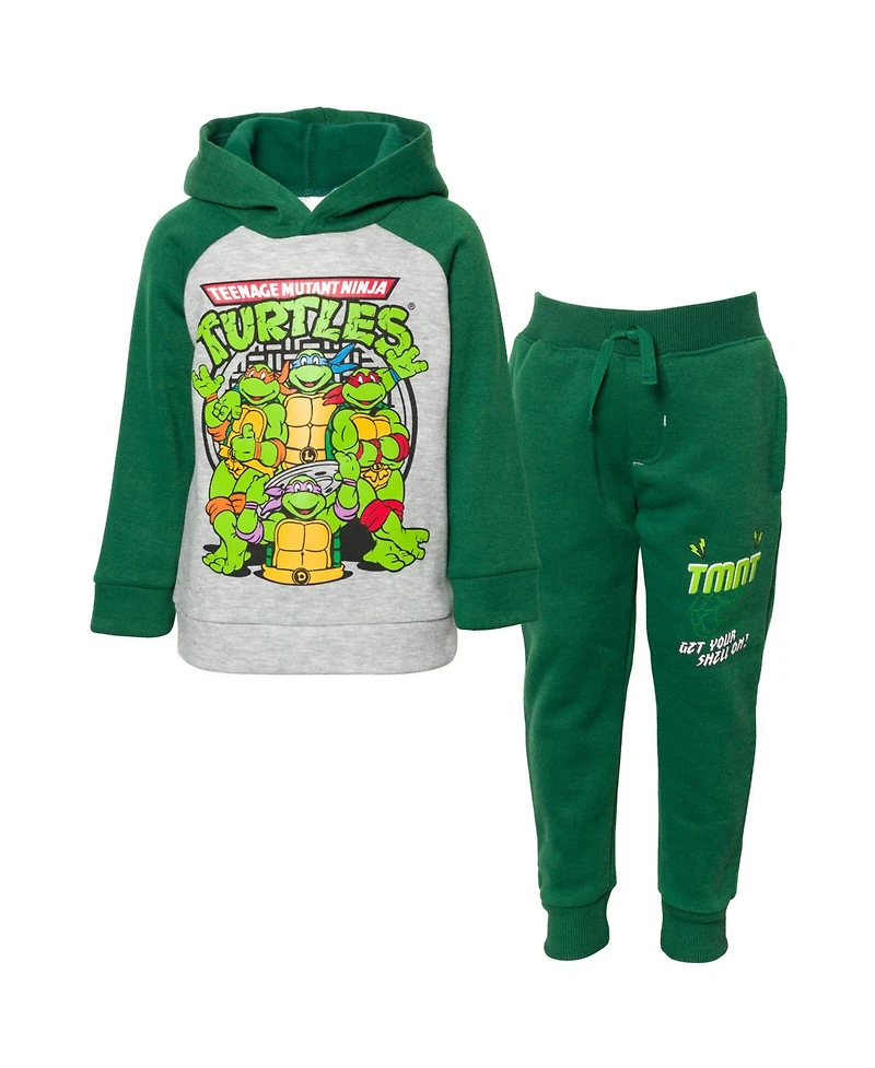Teenage Mutant Ninja Turtles Fleece Pullover Hoodie and Pants Outfit Set Toddler to Big Kid Sizes (2T