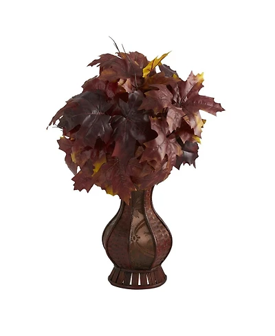 Slickblue 24" Autumn Maple Leaf Artificial Plant Decorative Planter