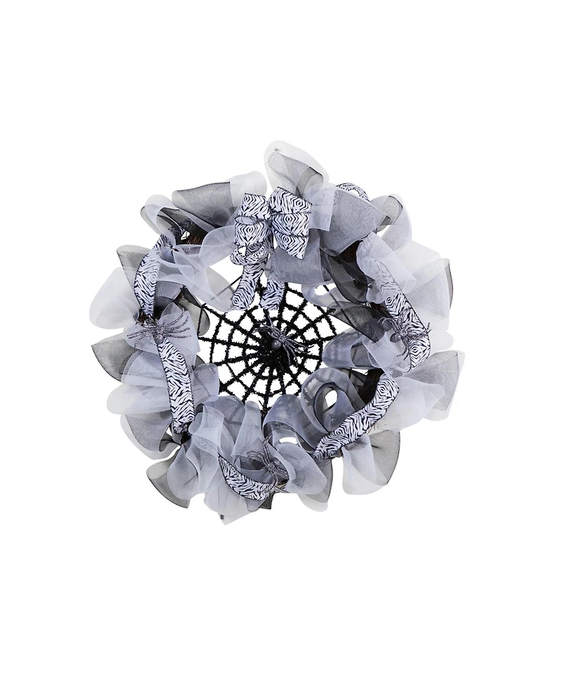 Slickblue Halloween Spider Web Mesh Wreath