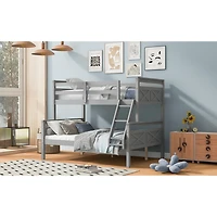 Streamdale Twin/Full Bunk Bed with Guardrail, Gray
