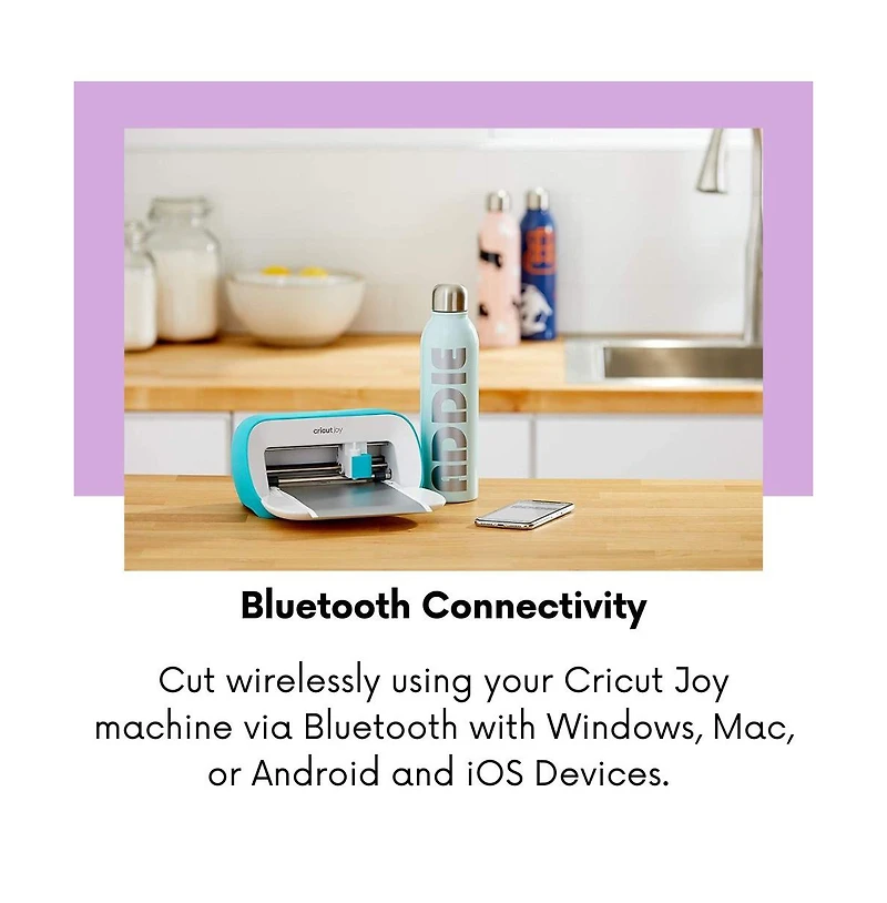 cricut Joy Machine with Mini Heat Press Blue Tool Kit and Iron on Sampler Bundle