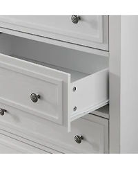 gaomon 5 Drawers Dresser,Storage Dresser with Metal Handles,Chest of Drawers for Bedroom, Living Room, Hallway, Office, Woodeen Dresser(White)_15.7"D
