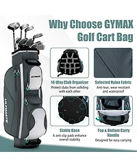 Givimo 14 Dividers Golf Cart Bag with 7 Zippered Pocket