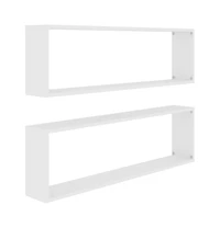 vidaXL Wall Cube Shelves 2 pcs White 39.4"x5.9"x11.8" Engineered Wood