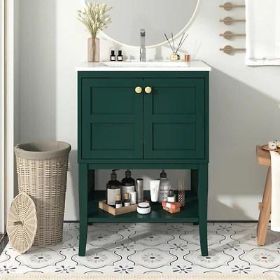 Modern 24" Bathroom Vanity with Sink and Storage