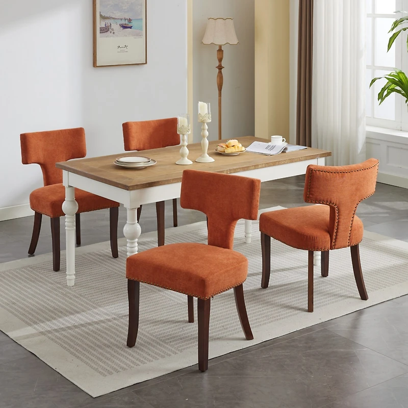 Streamdale Mid Century Modern Dining Chairs, Set of 2 (Orange)