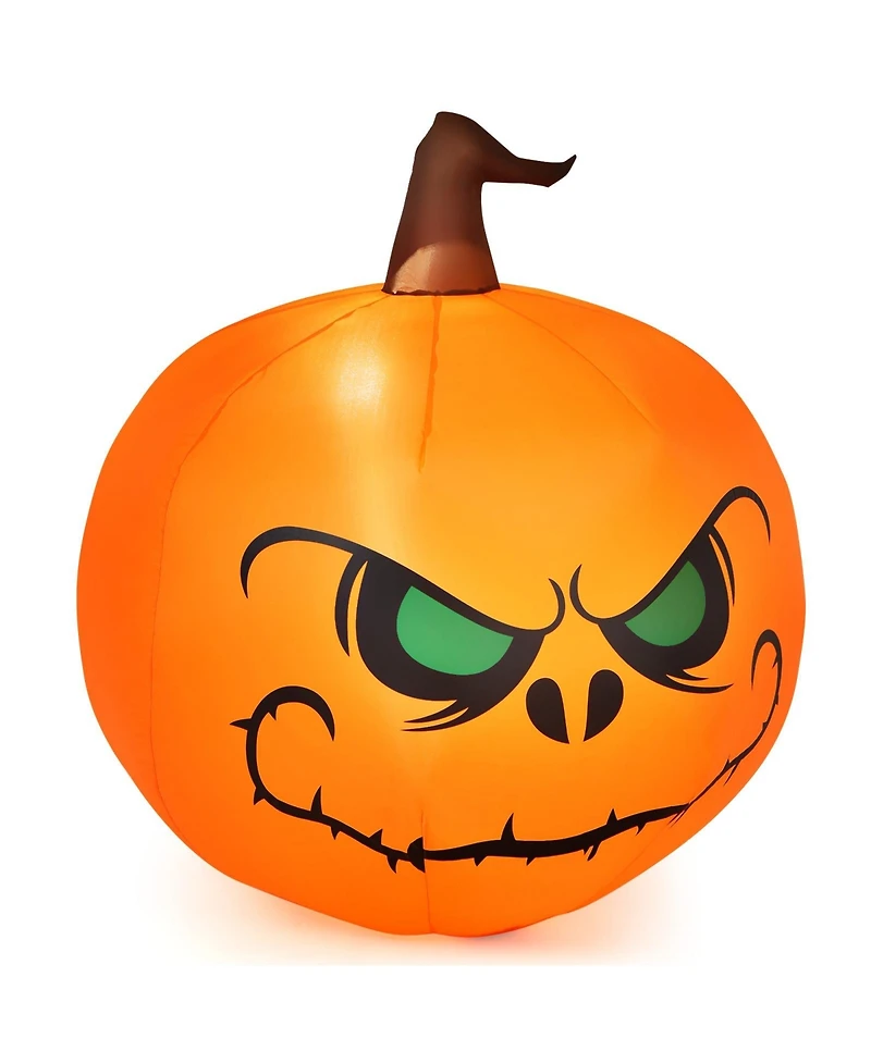 Sugift 4 Feet Halloween Inflatable Pumpkin with Build-in Led Light