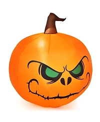 Sugift 4 Feet Halloween Inflatable Pumpkin with Build-in Led Light