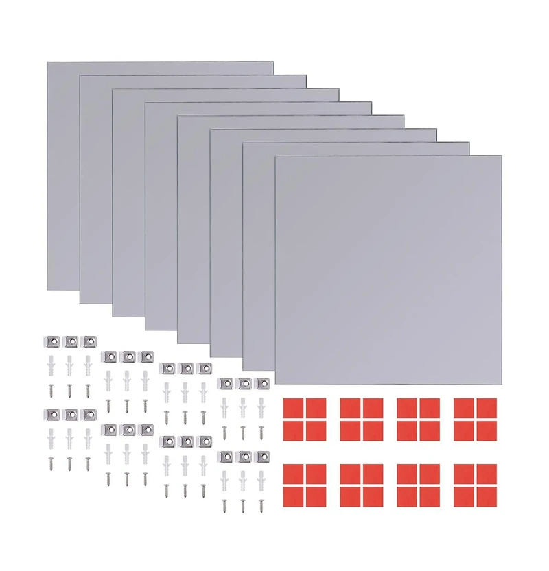 vidaXL Frameless Mirror Tiles Glass 8 pcs 8.1"