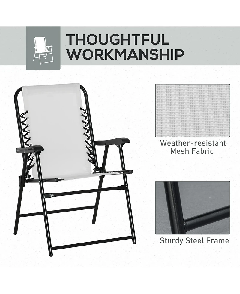 Patio Folding Sling Chairs with Armrests