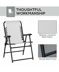 Patio Folding Sling Chairs with Armrests