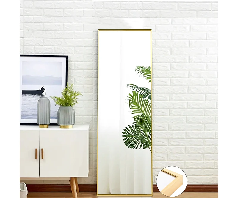 Streamdale 59" x 16" Gold Full Length Mirror with Stand