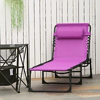 Streamdale Furniture Folding Chaise Lounge, Reclining Pool Chair with Mesh & Pillow