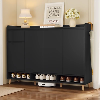 Simplie Fun Sleek Minimalist Shoe Cabinet with Adjustable Shelves