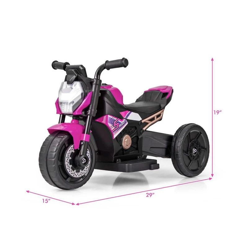 Kids Ride-on Motorcycle 6V Battery Powered Motorbike with Detachable Training Wheels-Red