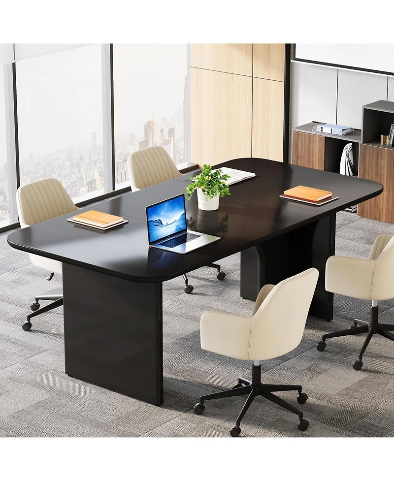 Tribesigns 62.99" Large Desk, Modern Home Office Computer Desk for 1-2 Person, Minimalist Double Pc Writing Table Study Executive with Arch