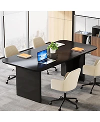 Tribesigns 62.99" Large Desk, Modern Home Office Computer Desk for 1-2 Person, Minimalist Double Pc Writing Table Study Executive with Arch