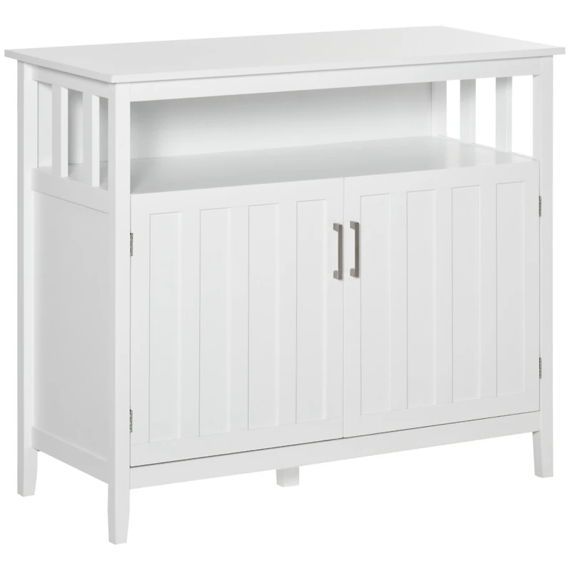 White Buffet Cabinet with Adjustable Shelves