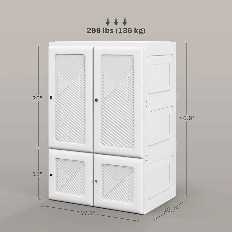 Homcom Portable Wardrobe Closet w/ 6 Cube Compartments,