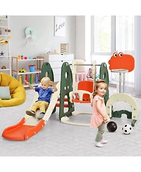 Sugift 6 in 1 Toddler Slide and Swing Set with Ball Games