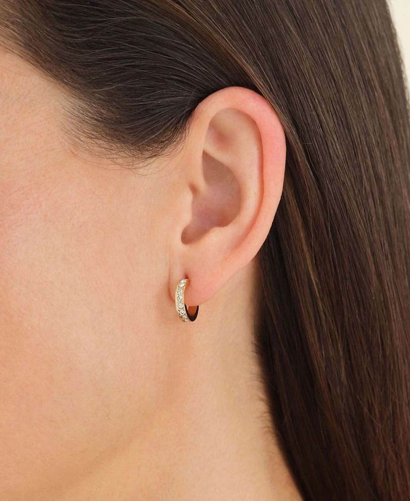 Rosefield Crystal Hoop In 14K Yellow Gold Plated Stainless Steel